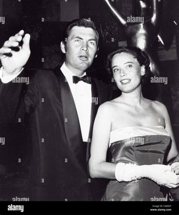FESS PARKER with wife Marcella Rinehart at Emmy Awards.Supplied by