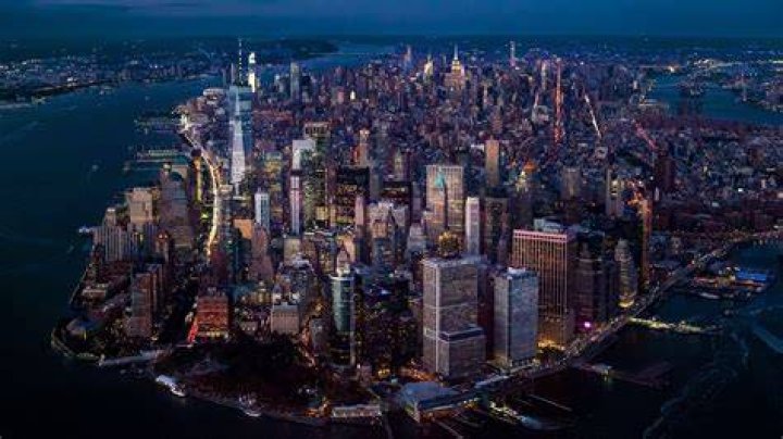 Images Manhattan New York City USA Night Rivers 4500x3000
