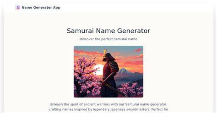 Samurai Name Generator Generate a Random Samurai Name with the