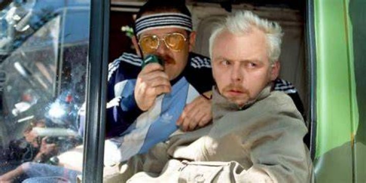 Simon Pegg goes sockfree as he hits the red carpet with wife Maureen