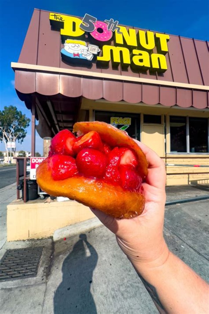 The Donut Man in Glendora Fresh Strawberry & Peach Donuts California